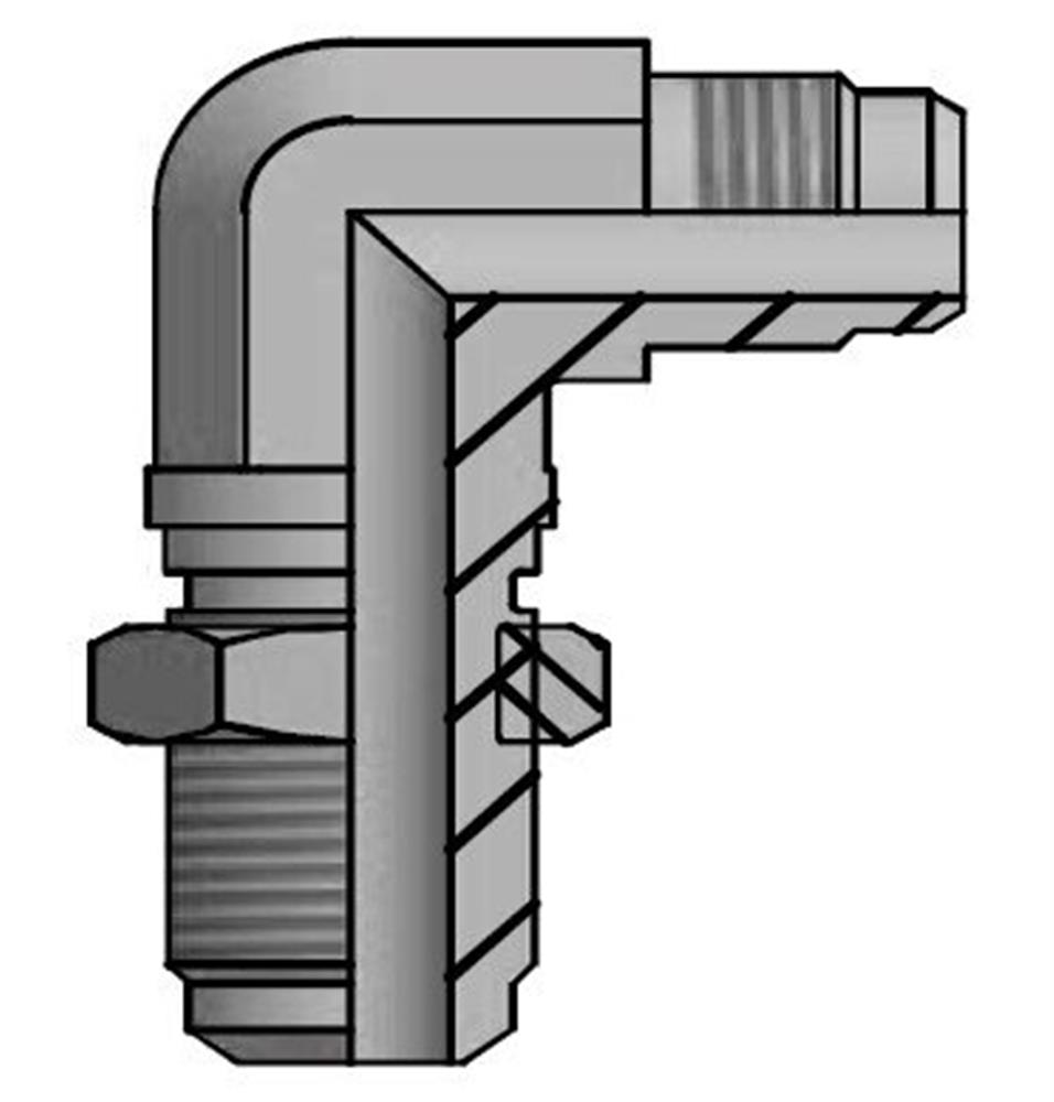 Vitillo LMJ Angle Connector bulkhead steel zinc/nickel JIC - 10mm, 90°, 275bar