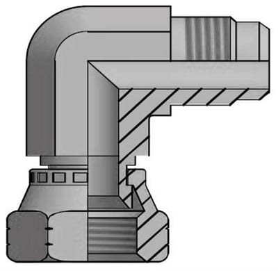 Vitillo LMJ Angle Fitting adjustable steel zinc/nickel JIC - 12mm, 90°, 275bar