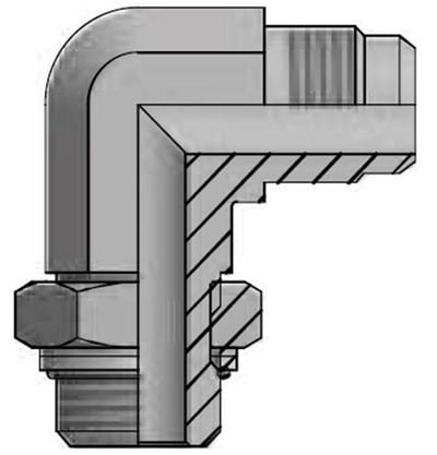 Vitillo LMJ Angle Insertion adjustable steel zinc/nickel JIC/BSP - 1, 30mm, 90°, 140bar