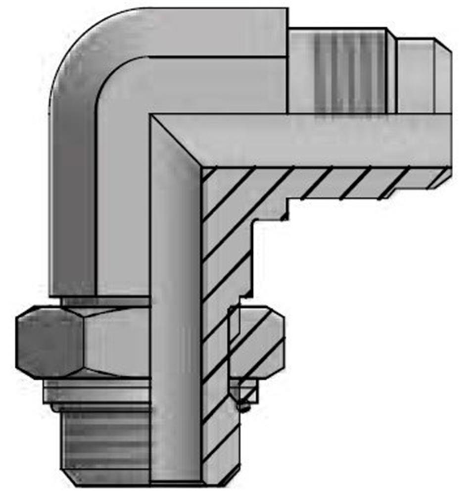 Vitillo LMJ Angle Insertion adjustable steel zinc/nickel JIC/BSP - 1/4, 6mm, 90°, 275bar
