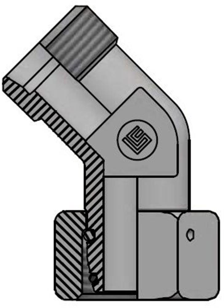 Vitillo QME Adjustable Angle Connector adjustable steel chromated light - 12mm, 12mm, 315bar, 45°