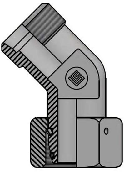 Vitillo QME Adjustable Angle Connector adjustable steel chromated light - 12mm, 12mm, 315bar, 45°