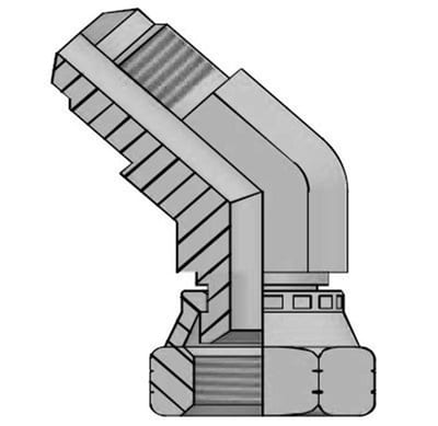 Vitillo QMJ Angle Fitting adjustable steel zinc/nickel JIC - 16mm, 45°, 210bar