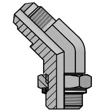 Vitillo QMJ Angle Insertion adjustable steel zinc/nickel JIC/BSP - 1/4, 10mm, 45°, 275bar
