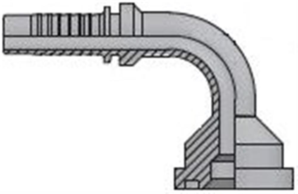 Vitillo SFS Crimp Fitting flange steel zinc/nickel - 1/2", 3/4", 6000psi, 90°