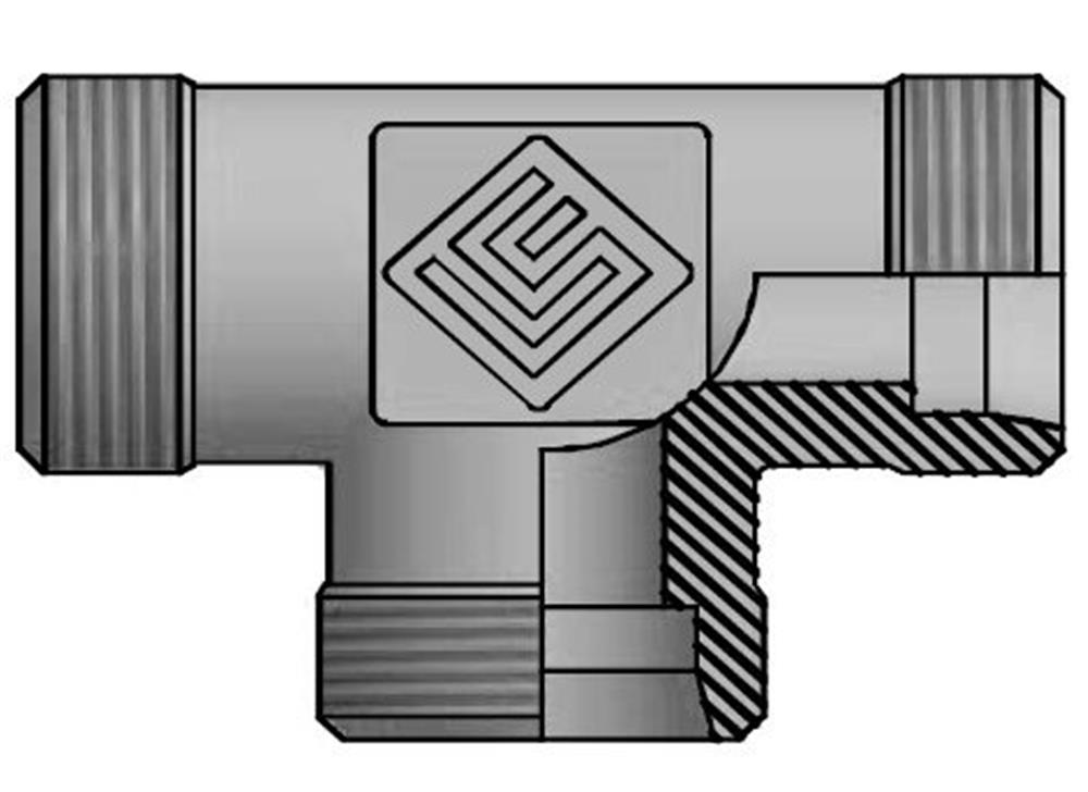 Vitillo TME Union tee steel chromated light - 10mm, 315bar