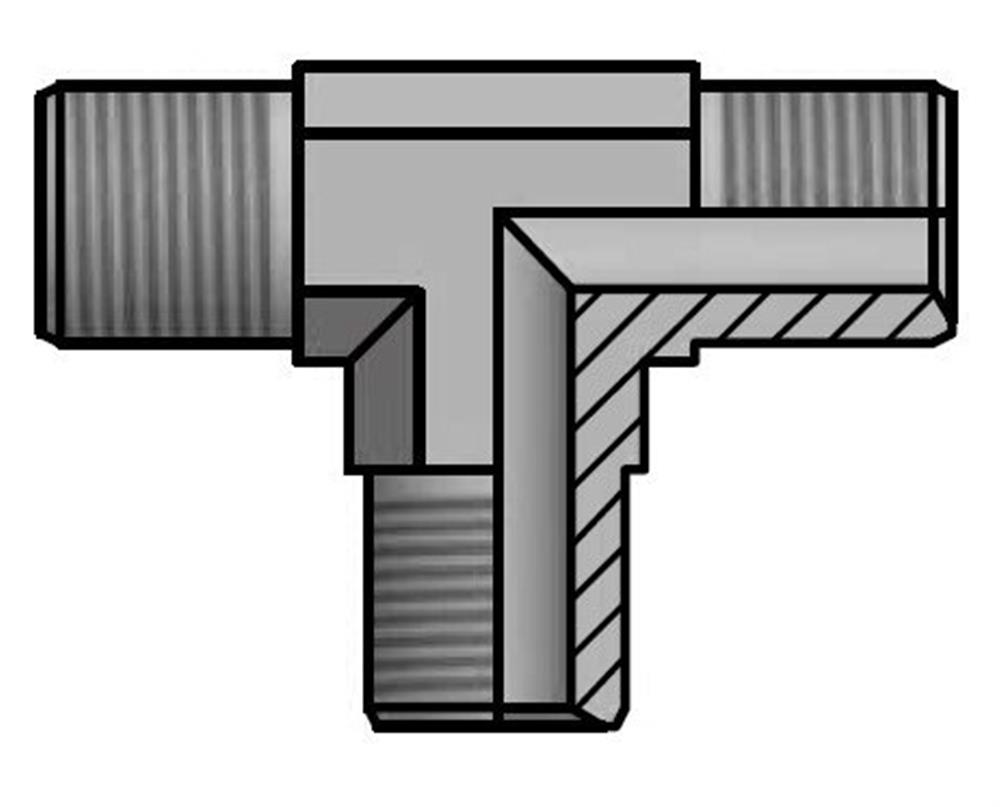 Vitillo TMG T-Piece steel zinc/nickel BSPP 3 x nipple - 3/4", 3/4", 3/4"
