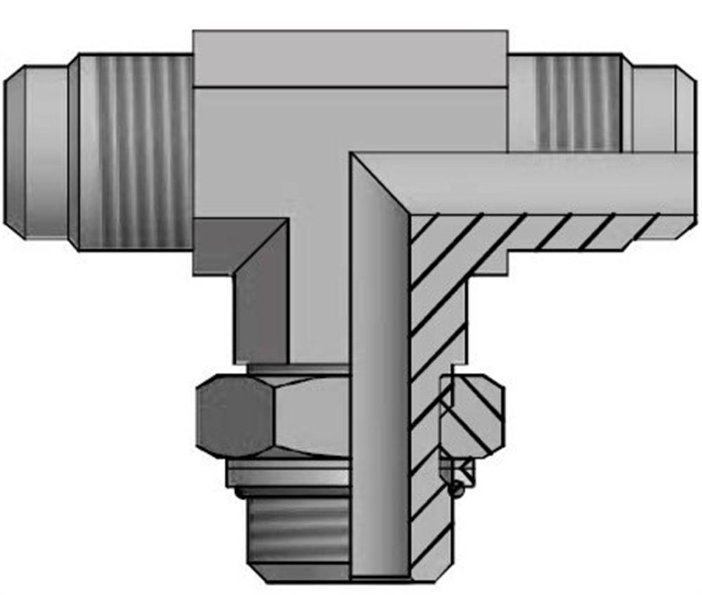 Vitillo TMJ Tee Fitting adjustable steel zinc/nickel JIC - 1/2, 16mm, 210bar