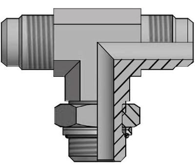 Vitillo TMJ Tee Fitting adjustable steel zinc/nickel JIC - 1/2, 16mm, 210bar