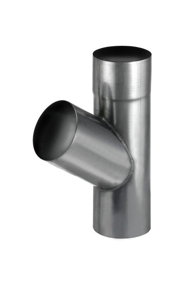 VMZINC Branch pipe bright - 87mm, 60°, Zinc