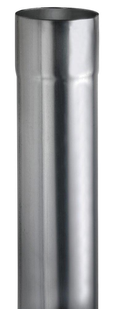 VMZINC Downpipe welded round bright - 76mm, 0,8mm, Zinc, 3000mm