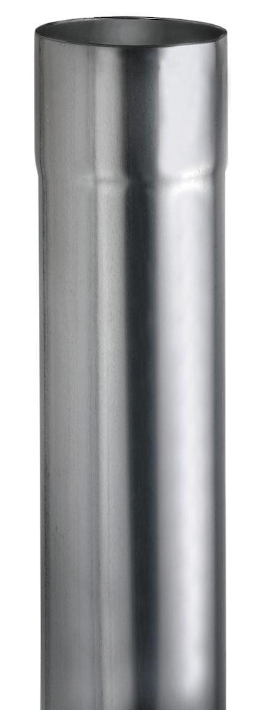 VMZINC Downpipe welded round bright - 76mm, 0,8mm, Zinc, 3000mm