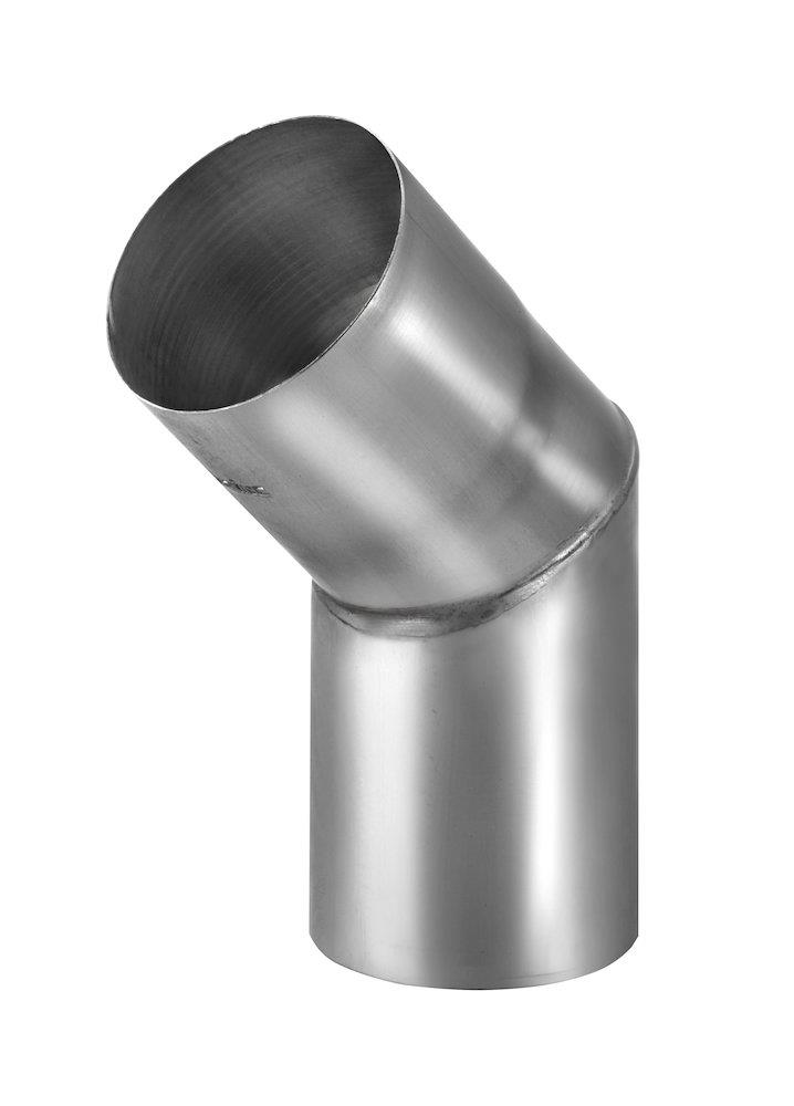 VMZINC Elbow Pipe with external weld seam bright - 87mm, 45°, Titanium zinc
