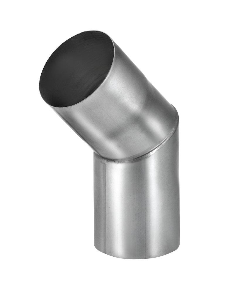 VMZINC Elbow Pipe with internal weld seam bright - 87mm, 45°, Titanium zinc