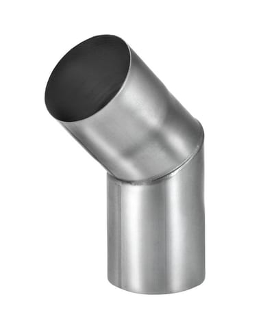 VMZINC Elbow Pipe with internal weld seam bright - 87mm, 45°, Titanium zinc
