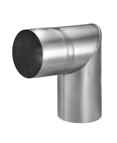 VMZINC Elbow Pipe with internal welded joint bright - 76mm, 85gr, Titanium zinc