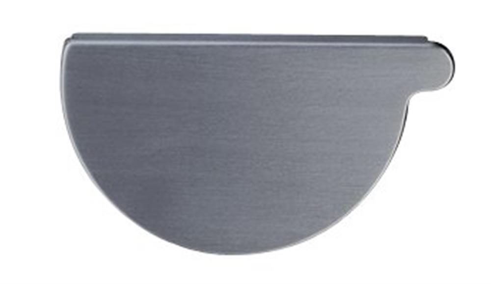 VMZINC End bottom 1/2 round bright left - 250mm, 10", Zinc