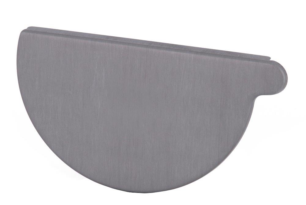 VMZINC End bottom 1/2 round quartz left - 333mm, 12", Zinc