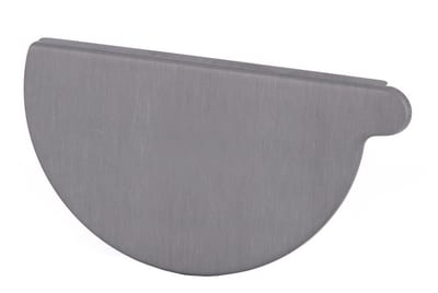 VMZINC End bottom 1/2 round quartz left - 333mm, 12", Zinc