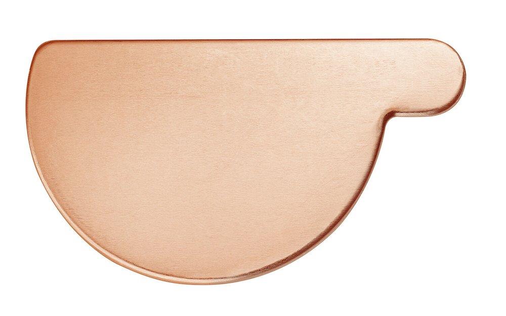 VMZINC End Bottom Copper 1/2 Round Left - 280mm, 11"