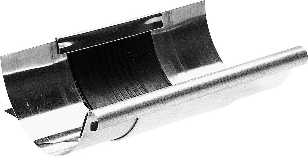 VMZINC Expansion Piece 1/2 round bright - 333mm, 12", Zinc