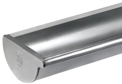 VMZINC Glue End Cap 1/2 round bright left - 280mm, 11", Zinc
