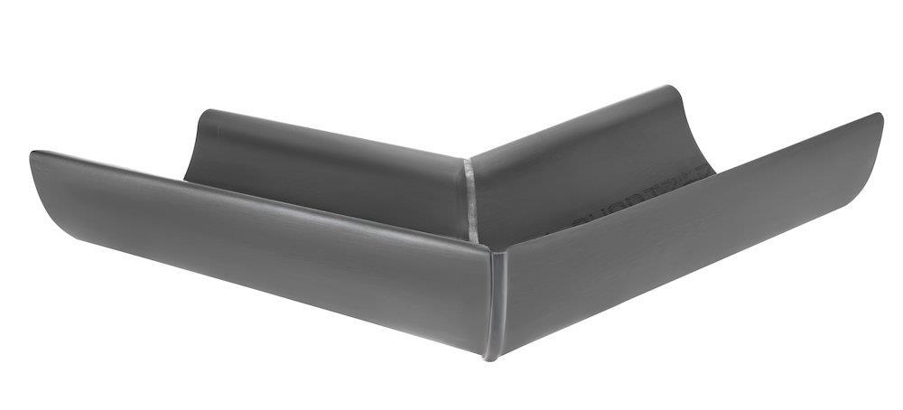 VMZINC Mitered Folded 1/2 round anthra internal - 333mm, 12", Zinc, 90°