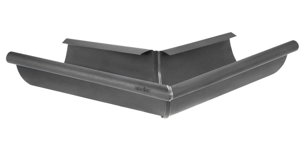 VMZINC Mitered Folded 1/2 round anthra external - 333mm, 12", Zinc, 90°