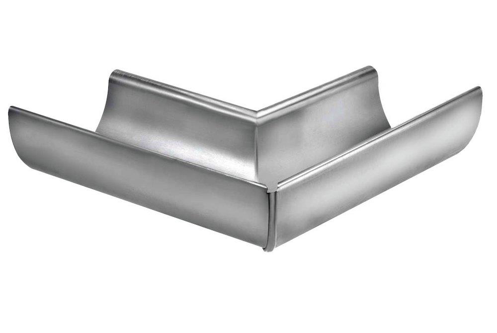 VMZINC Mitered Folded 1/2 round bright internal - 280mm, 11", Zinc, 90°