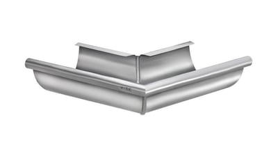 VMZINC Mitered Folded 1/2 round bright external - 250mm, 10", Zinc, 90°