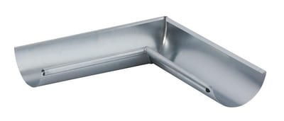 VMZINC Mitered Folded long 1/2 round bright internal - 333mm, 12", Zinc, 90°