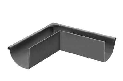 VMZINC Mitered Soldered 1/4 round anthra external - 333mm, 12", Zinc, 90°