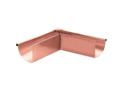 VMZINC Mitered Soldered copper 1/4 round external - 333mm, 12", 90°