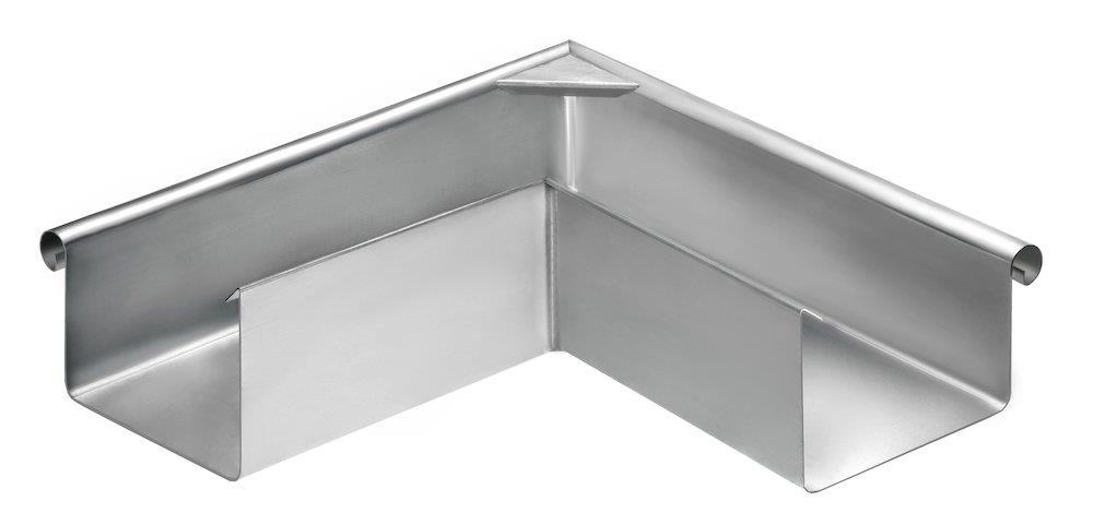 VMZINC Mitered Soldered Square bright external - 333mm, 12", Zinc, 90°