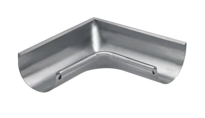 VMZINC Mitered Stamped 1/2 round bright internal - 333mm, 12", Zinc, 90°