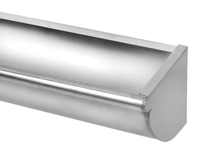 VMZINC Natural Glue End Cap right 1/4 round bright - 333mm, 12", Titanium zinc