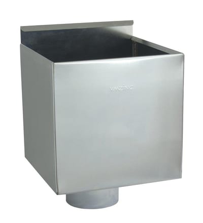 VMZINC Water Collector Box square bright - 76mm, 220mm, 220mm, Zinc
