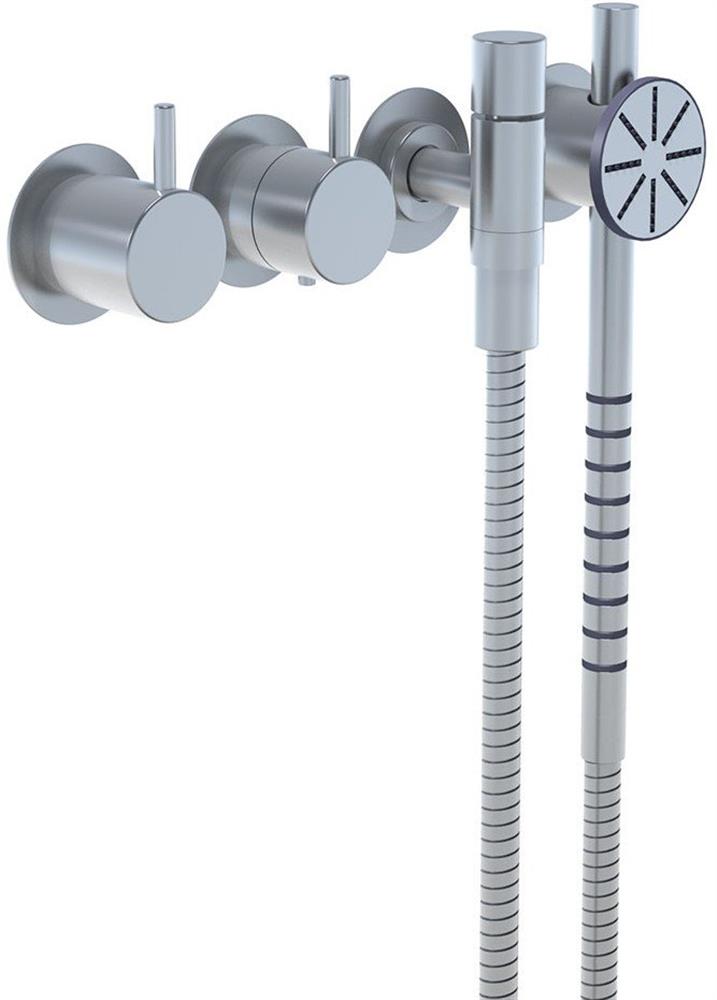 Vola Thermostatic Faucet with hand shower - Yes, 2 handles, steel