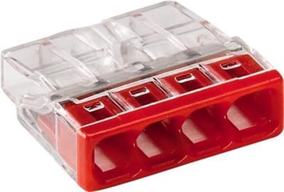 Wago 2273-204 Spring Terminal Sleeve - 4P, red, 0,5 - 2,5 mm²