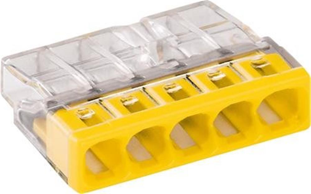Wago 2273-205 Spring Terminal Sleeve - 5P, yellow, 0,5 - 2,5 mm²