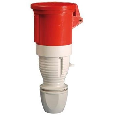 Walther CEE Extension Connector - 5P, 63A, 380V, H6, red