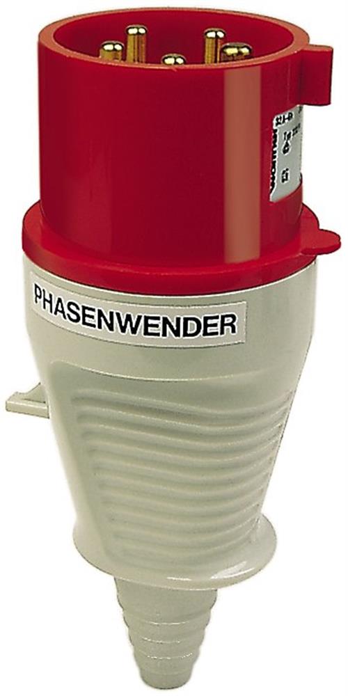 Walther CEE Plug - 5P, 32A, 380V, H6, red, Phase-reversing