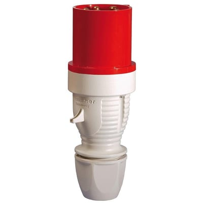 Walther CEE Plug - 5P, 63A, 380V, H6, red