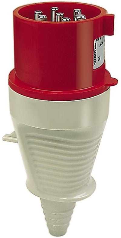 Walther CEE Plug - 7P, 16A, 380V, H6, red