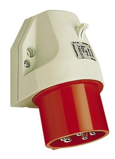 Walther CEE Wall Inlet - 5P, 32A, 380V, H6, red