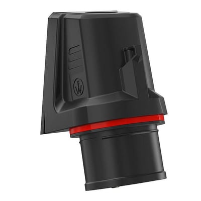 Walther NEO CEE Wall Inlet - 5P, 16A, 380V, H6, red, Phase-reversing