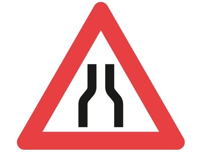 Warning Sign narrowed road A43.1 - 70cm, 70cm