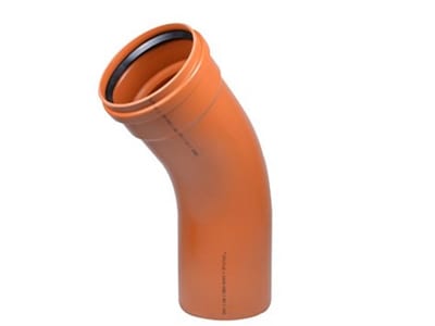 Wavin Bend with sealing ring PVC - 400mm, 15gr