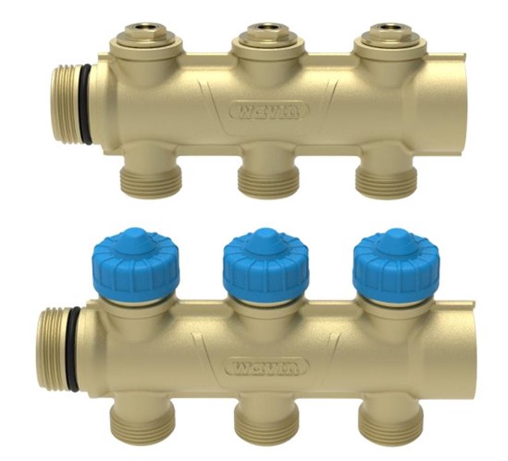 Wavin Comfia Distributor Set f/PE-RT - 20 mm, 3/4", 3PCS, brass