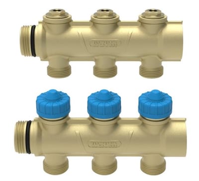 Wavin Comfia Distributor Set f/PE-RT - 20 mm, 3/4", 3PCS, brass